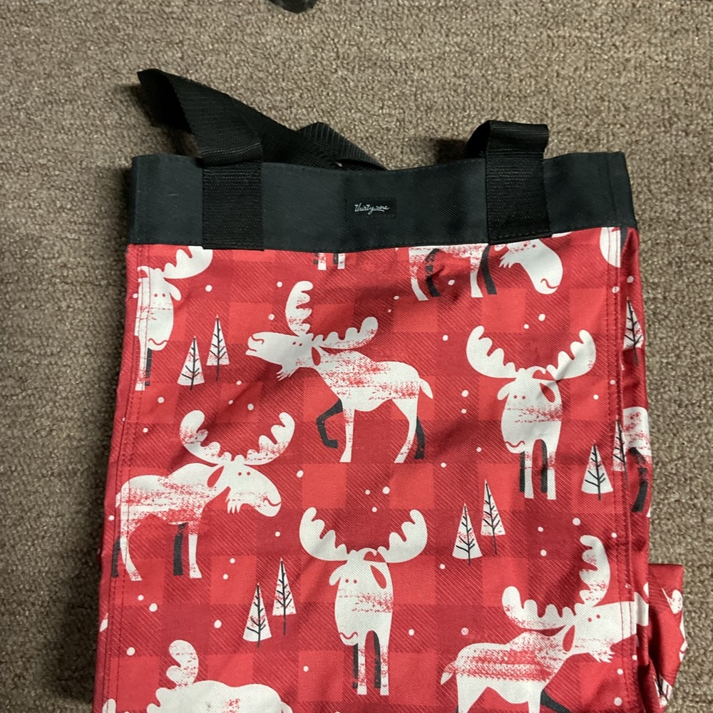 Thirty-One Red Moose Print Tote